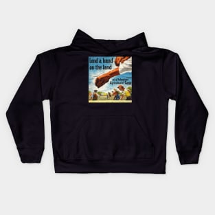 Distressed Lend a Hand on the Land Poster Kids Hoodie